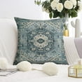 thumbnail image 3 of Green Boho Throw Pillow Covers with Monaco Rug Carpet Theme - 18x18 inch Set of 2 Cushion Cases, 3 of 7