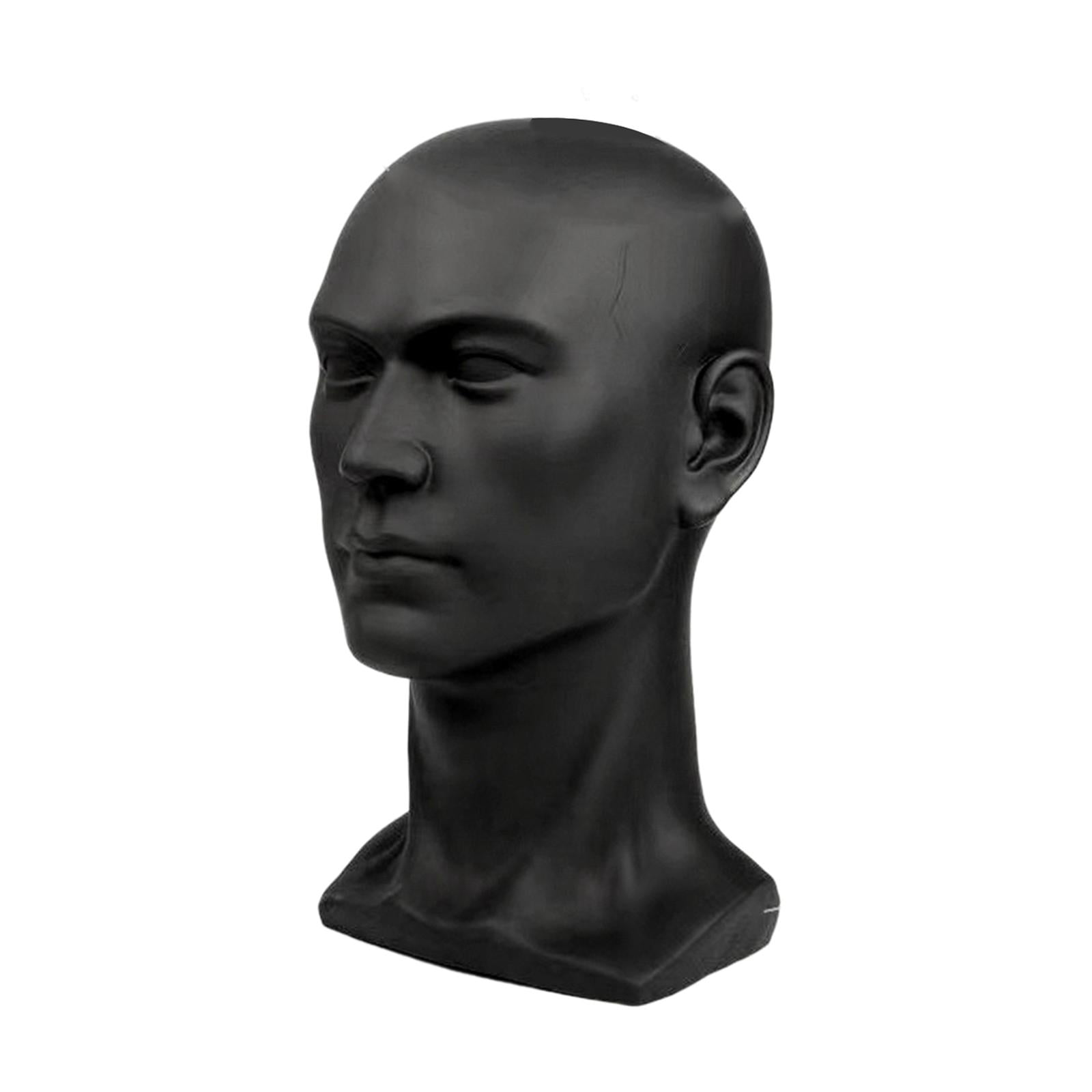 Serenable Male Mannequin Head Freestanding Stand for Making Market Barber Shop Matt Black