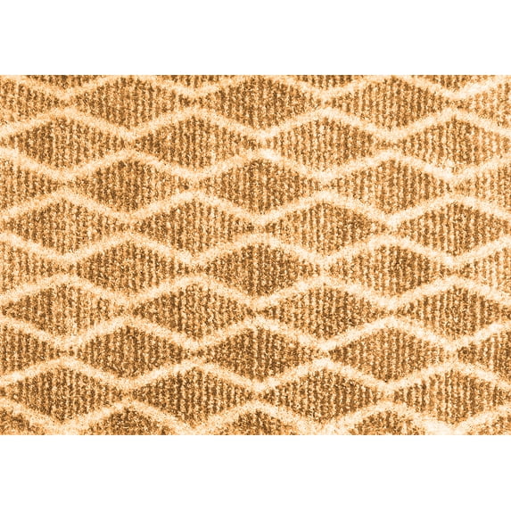 Ahgly Company Indoor Rectangle Abstract Orange Contemporary Area Rugs, 7' x 10'