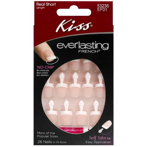 KISS Everlasting French GlueOn Nails Set 1 ea (Pack of 3) Walmart