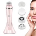 thumbnail image 1 of Cepillo de limpieza facial recargable, cepillo limpiador facial impermeable eléctrico con 3 velocidades, juego de cepillos giratorios faciales con 4 cabezales de cepillo para una e, 1 of 5