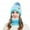 Blue, variant on ievspot 1 Set Women Winter Hat And Scarf Set Plush Ball Decor Contrast Color Thick Plush Line Outdoor Ski Skating Cycling Neck Cover Cap Set