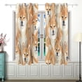 thumbnail image 2 of Dogs Shiba Inu Curtains Black Out 63 Inch Length Curtains for Sliding Glass Doors Bedroom Living Room 2 Panels Set, 2 of 5