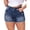Deep Blue-032, variant on Women Plus Size Jean Shorts Sexy Stretchy High Waisted Frayed Raw Hem Denim Shorts Royal Blue 18W