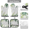 thumbnail image 3 of Sage Green Eucalyptus Leaves Oven Mitts and Pot Holders Set of 2, Heat Resistant Oven Mitts Kitchen Oven Glove for Cooking, Baking, 3 of 6