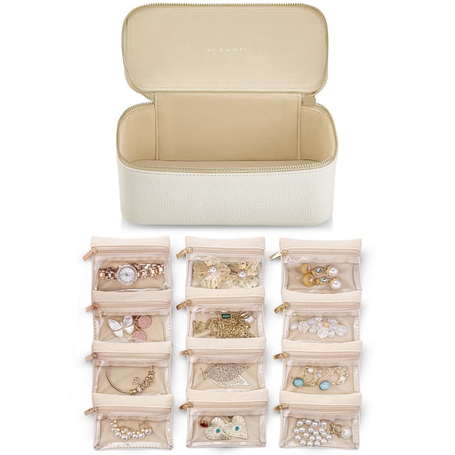 Joyero Vlando Travel Storage de piel sintética para 12 bolsas