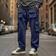 thumbnail image 2 of Mens Cargo Joggers Pants Multi Pockets Lightweight Athletic Elastic Waist Cargo Sweatpants Tapered Workout Pants, 2 of 6