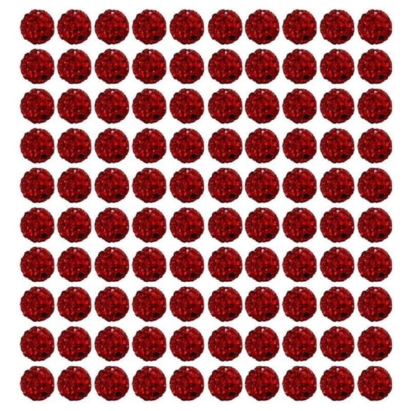 DESIGNICE 100Pcs Colorful Rhinestones Beads 10Mm Round Disco Ball Clay Bead for Personalized Crafts Jewelry Making Findings Colorful Beads
