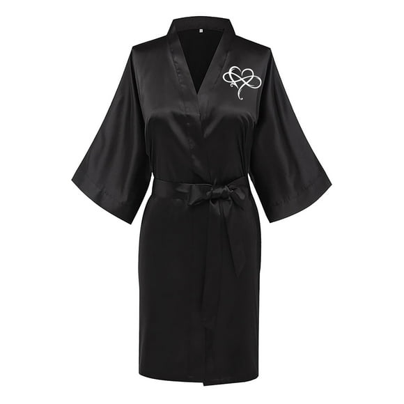TIMIFIS Women's Short Silky Robes Bridesmaid Bride Party Satin Robes Sleepwear Plus Size Wedding Bridal Party Loungewear Dressing Gowns with 3/4 Sleeve - Spring/Summer