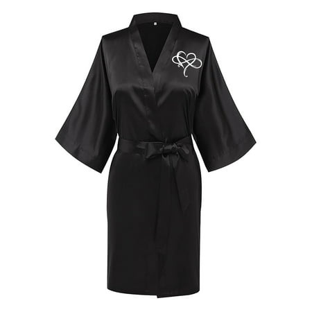 WoY2K Night Robes For Women Sexy Women s Sexy And Comfortable Valentine s Day Love Printing Long Sleeved Morning Robe Nightgown Homewear