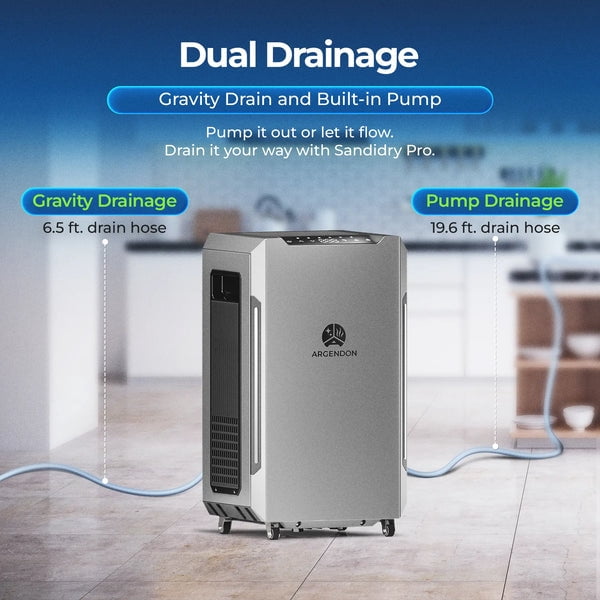 ARGENDON Commercial Dehumidifiers ,70 PPD Energy Star Dehumidifier for Basementr with Pump and Drain Hose ,on Wheels,High-Capacity Moisture and Humidity Control for Homes, Industrial Use, and Large S