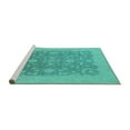 thumbnail image 2 of Ahgly Company Machine Washable Indoor Rectangle Oriental Turquoise Blue Industrial Area Rugs, 2' x 3', 2 of 4