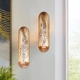 thumbnail image 2 of Copper and Gold Wall Candle Sconces with Feather Design, 2 of 8