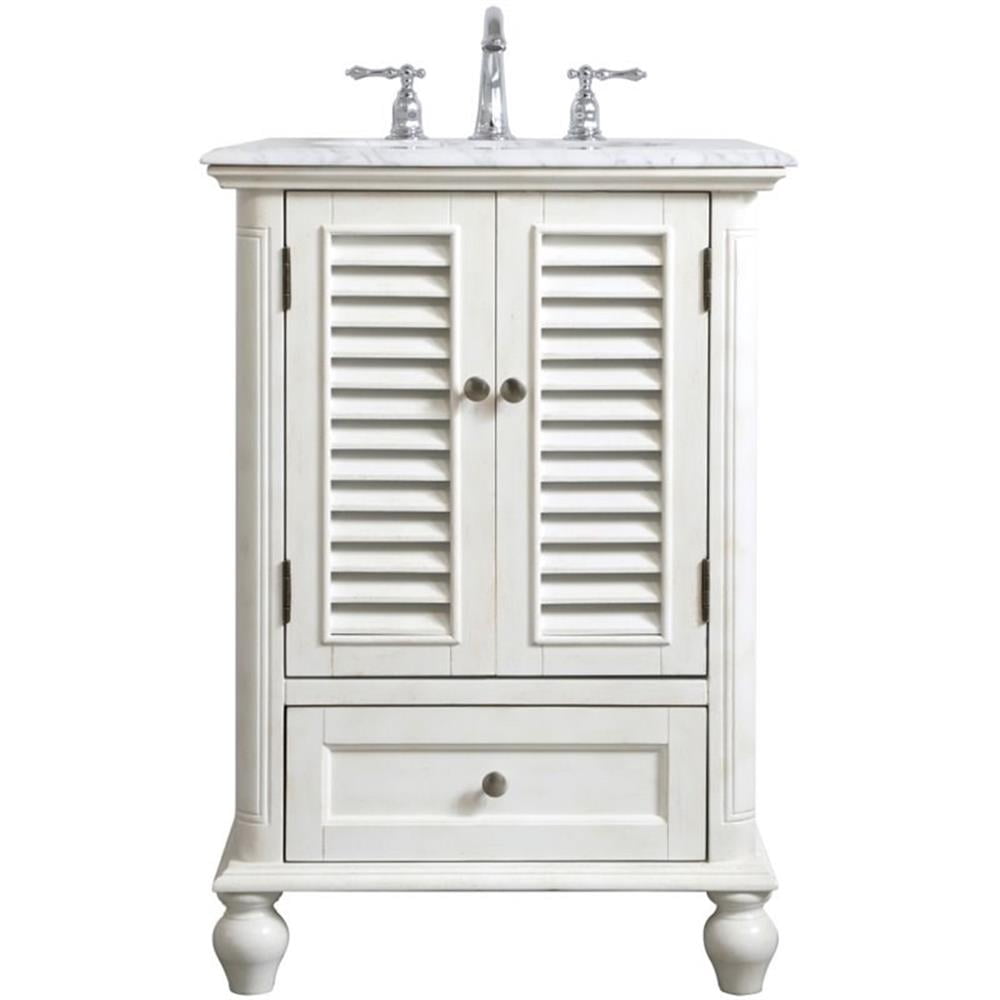 24 inch Single Bathroom Vanity in Antique White