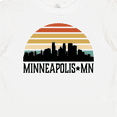 thumbnail image 4 of Inktastic Minneapolis Minnesota Skyline Retro Sunset Boys or Girls Baby T-Shirt, 4 of 5