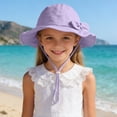 thumbnail image 2 of KPOPLK Kids Sun Hat UPF50+ Sun Protection Bucket Hat Toddler Summer Beach Play Hats with Neck Flap for Girl Boy Ages 0~6(2-5 Years,Purple), 2 of 5