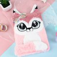 thumbnail image 1 of FeiraDeVaidade Fox  Plush Notebook - Sparkly Journal Fox Diary for Girls Kids Gift Embroidery Fuzzy A5 Secret Lined Notebook, 1 of 7