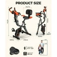 thumbnail image 4 of Pooboo 4-in-1 Exercise Bike Folding Magnetic Stationary Bycycle with Arm Resistance Bands Home Cardio Bike, 4 of 11