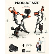 pooboo 4in1 Foldable Exercise Bike Indoor Cycling Bike Magnetic Stationary Bike Fitness Gym Workout 300lb