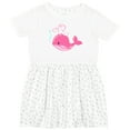thumbnail image 3 of Inktastic Cute Pink Whale in Nautical Hat Girls Toddler Dress, 3 of 5
