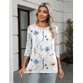 thumbnail image 2 of Camisa túnica Zeagoo holgada con estampado floral de manga 3/4 para mujer, 2 of 5