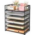 thumbnail image 1 of Black Mesh 6 Tier Desk Organizer with Handle, 1 of 7