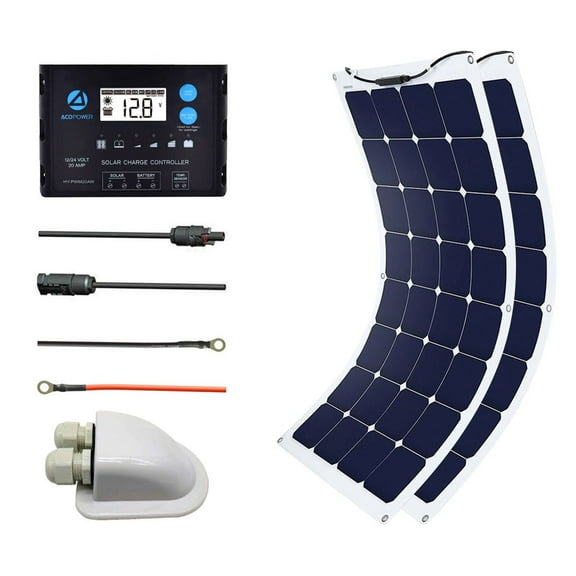 ACOPOWER 220Watts Flexible Solar RV Kit,  20A PWM Charge Controller
