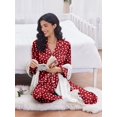 thumbnail image 4 of Ekouaer 2 Pack Satin Pajamas Set for Women Classic Button Down Silk Pjs Set Soft Sleepwear, 4 of 6