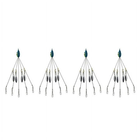 4X Umbrella Rigs for Bass Stripers Fishing Freshwater Fishing Swimbait Lures Rig Kit Blue