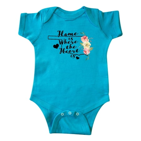 

Inktastic Oklahoma Home is Where the Heart is with Watercolor Floral Gift Baby Boy or Baby Girl Bodysuit