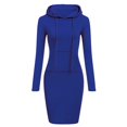 thumbnail image 1 of 2022 Spring Autumn Sweatshirt Long-Sleeved Dress Woman Clothing Hooded Collar Pocket Simple Casual Lady Dress SweatshirtL Gao Jinjia LED, 1 of 2