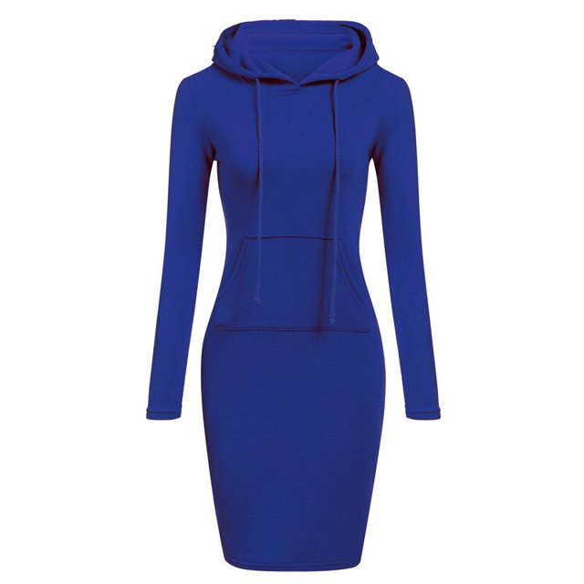 2022 Spring Autumn Sweatshirt Long-Sleeved Dress Woman Clothing Hooded Collar Pocket Simple Casual Lady Dress SweatshirtL Gao Jinjia LED