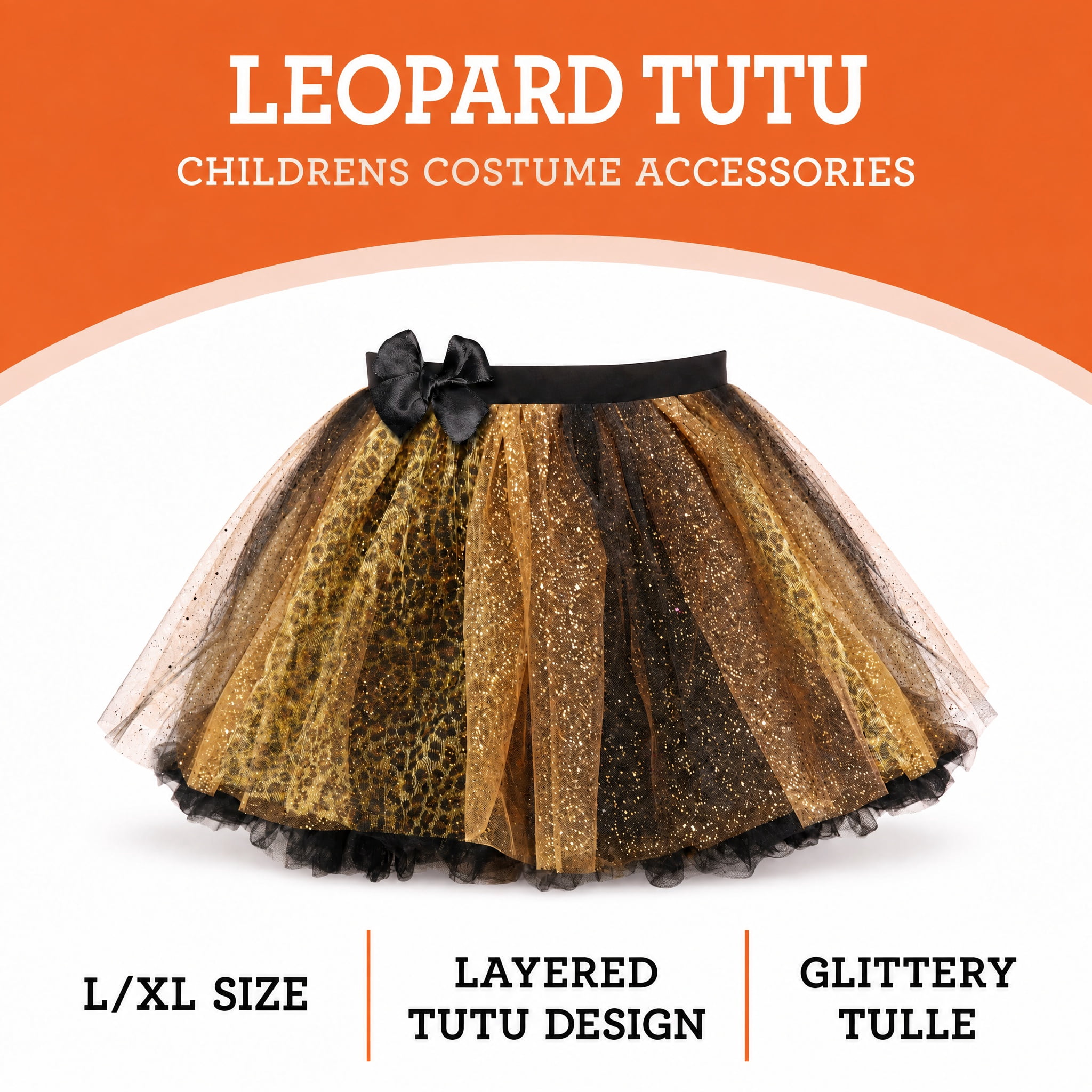 Leopard Tutu Costume Accessory for Children, Brown, L/XL, Halloween by Way To Celebrate