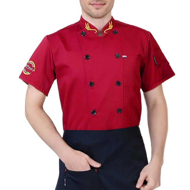 SHIXIAOO Tenue de Travail de Chef pour Homme, Tenue de Chef, Haut à Manches Courtes, Cardigan, Chemise, Long Cardigan, Chandail à Capuchon, Chandail, Duster, Cardigans pour Hommes