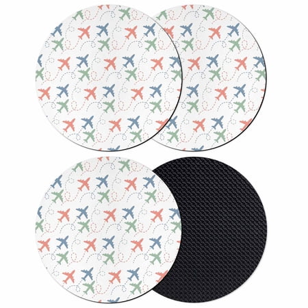 Colorful Airplane Coasters Set of 4 Absorbent Coasters for Drinks Modern Abstract Cartoon Striped Coaster for Desk Coffee Table Protection Home Decor House Warming Gifts 4