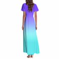 thumbnail image 5 of vigerkar Summer Dress for Women 2025 Elegant Swing Flowy Ruffle V Neck Boho Sun Dresses Trendy Casual Vacation Long Sundresses Blue, 3XL, 5 of 7