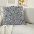 thumbnail image 4 of Nourison Shag Soft Ribbon Shag Lt Grey 20" x 20" Throw Pillow, 4 of 6