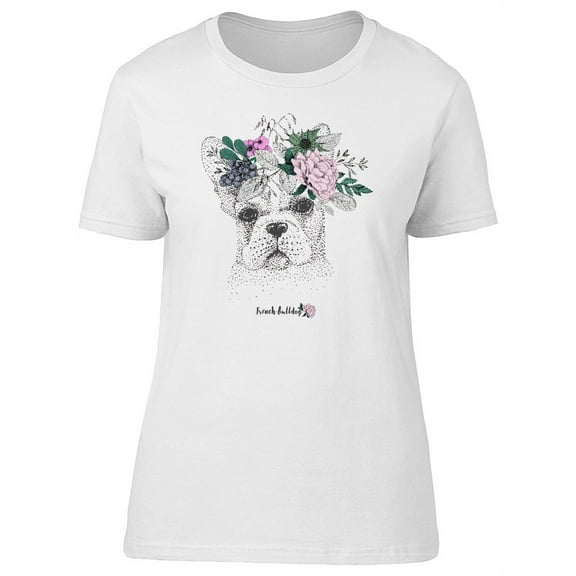 French Bulldog Wedding Flowers T-Shirt Women -Image by Shutterstock, Female x-Large