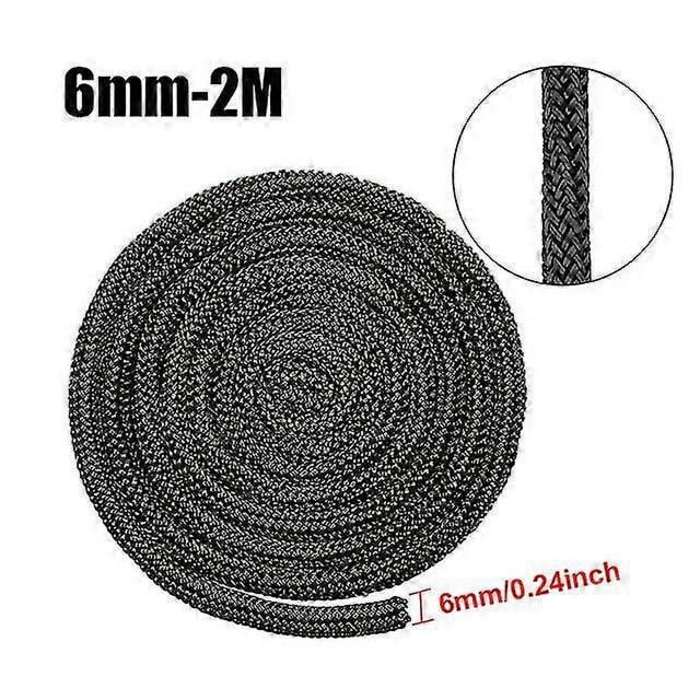 Cuerda de sellado para chimenea de 6/8/10/12 mm y 2 m, cuerda de sellado de fibra de vidrio para puerta de estufa de leña, repuesto de cuerda de sellado de alta temperatura