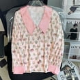 thumbnail image 3 of Pijamas De Seda De Manga Larga para Mujer, Traje De Pijama con Estampado De Flores, Seda De Hielo De Alta Calidad, Se Puede Usar Fuera De La Casa, Pijamas, 3 of 4