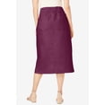 thumbnail image 3 of Jessica London Women's Plus Size Casual Comfort Elastic Waist Stretch Denim Midi Skirt, 3 of 6