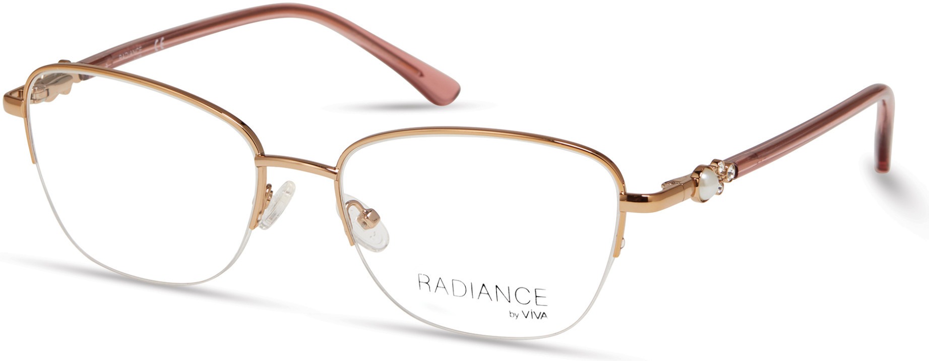 New Radiance by Viva VV-8026 028 Shiny Rose Gold Eyeglasses 