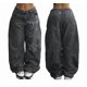thumbnail image 1 of Pantalones vaqueros unisex estilo hip-hop gótico urbano de talle alto y corte holgado con diseños rasgados y bordados for hombre y mujer, 1 of 5