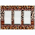 thumbnail image 1 of Metal Light Switch Plate Cover African Safari Animal Print Tribal Art Pattern SFR043, 1 of 13
