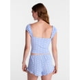 thumbnail image 3 of No Boundaries Cap Sleeve Top and Shorts Sleep Set, 2-Piece, Women's XS-XXL, 3 of 5