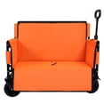thumbnail image 4 of 3-in-1 Convertible Folding Wagon Cart with Bench Seat & Storage, 500lbs Heavy-Duty Utility Wagon, 180L Capacity All-Terrain Wheels for Camping, Beach, Sports, Garden, Orange, 4 of 14