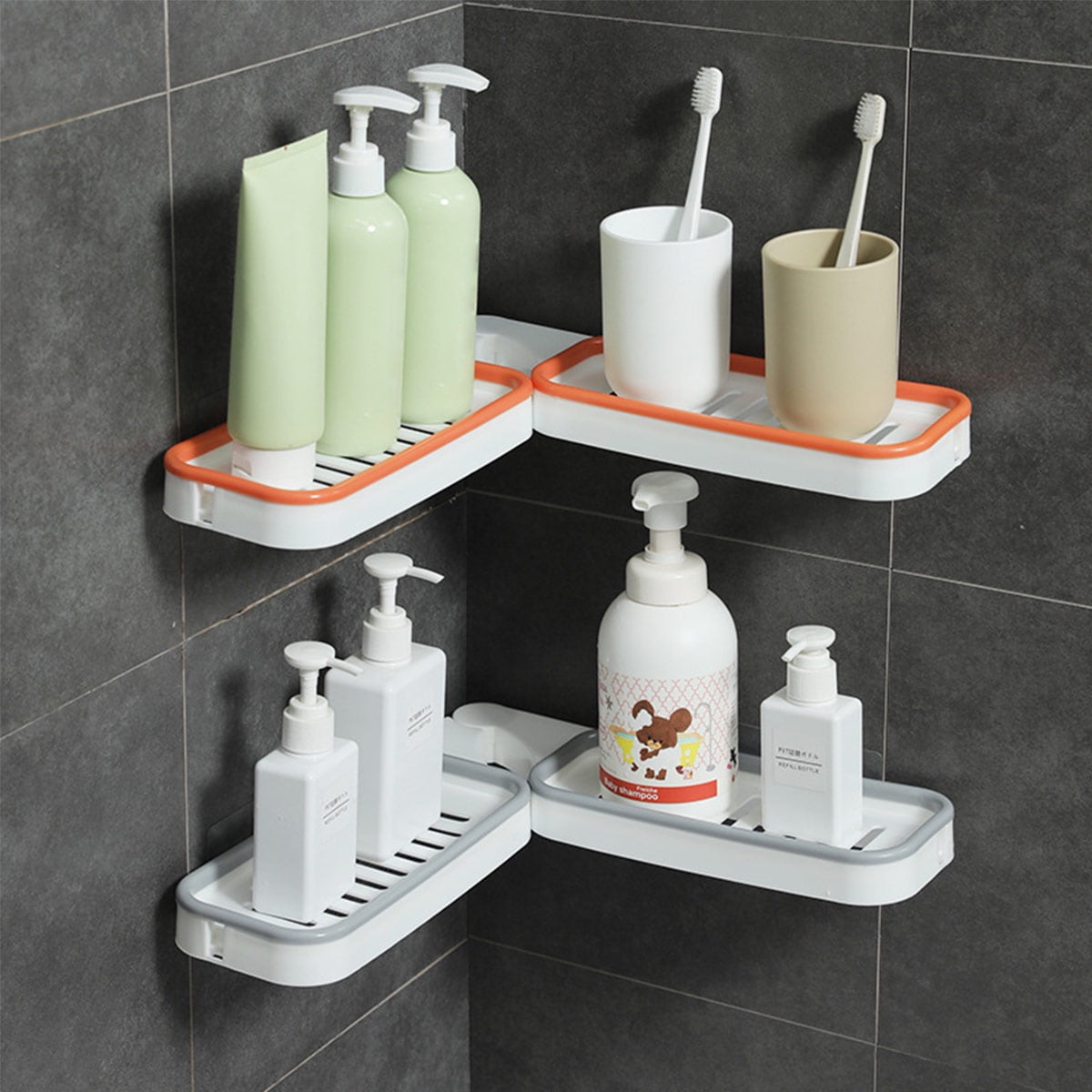 Wall Mounted Shower Caddy, 180 Degree Rotating Shower Caddy With