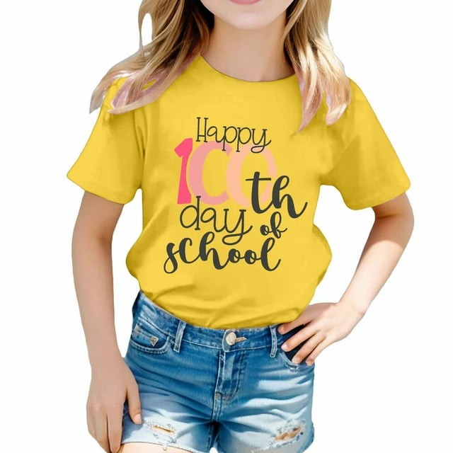 Product Category Using Kids Tops and Tees Printed Round Neck Short Sleeve Tee for Boys and Girls