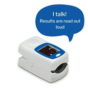 SmartHeart Talking Pulse Oximeter | Audible Results for Visually Impaired | Blood Oxygen Saturation | Monitor Lanyard and Batteries | Portable Spot-Check Monitoring