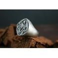 thumbnail image 3 of Roarsilver Dragon Seal Elegance: 925 Sterling Silver Dragon Symbol Ring | 7.5, 3 of 5